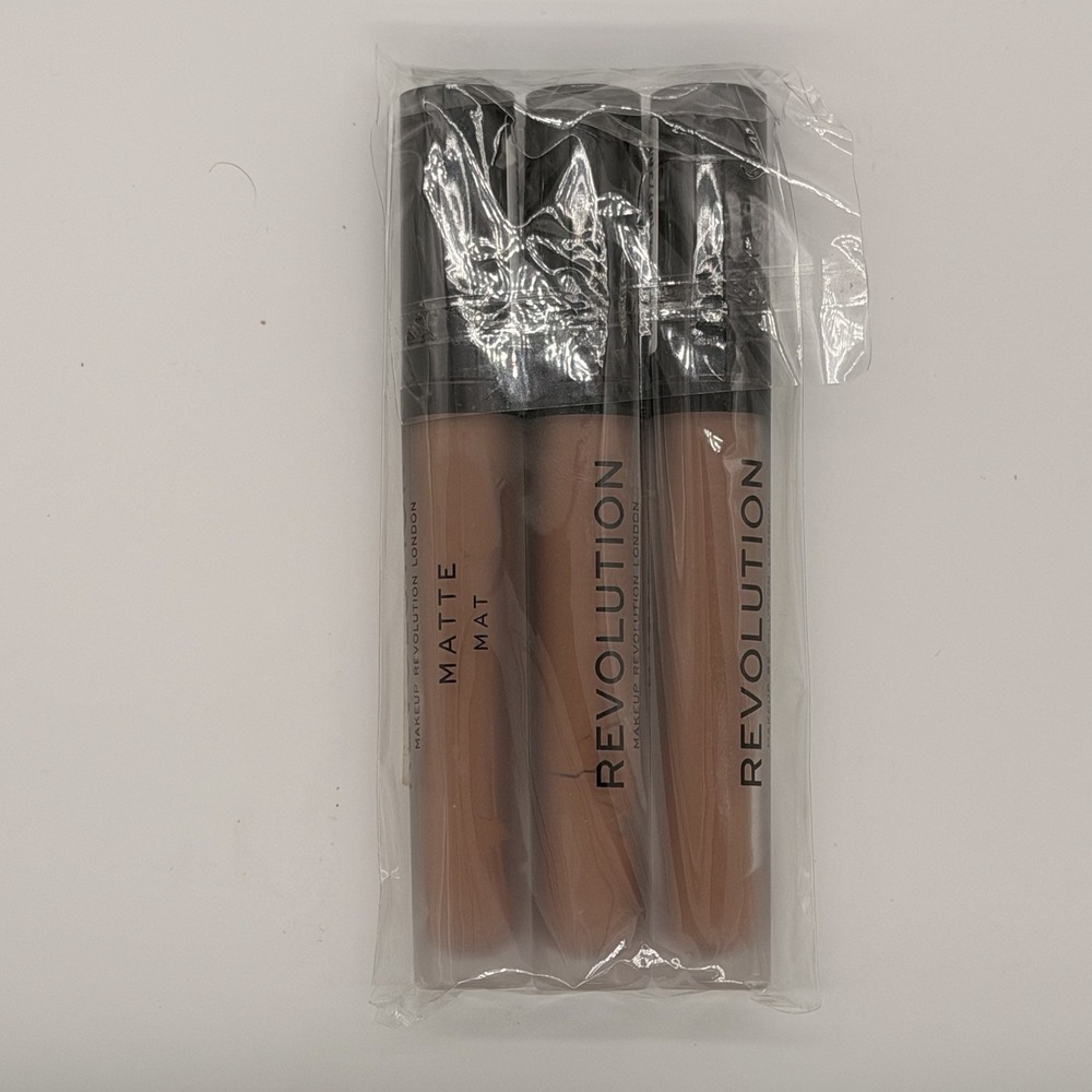 Revolution 3 Pack Matte Lipgloss ~ #122 Matte Darling ~ 0.1oz(x2) Makeup London